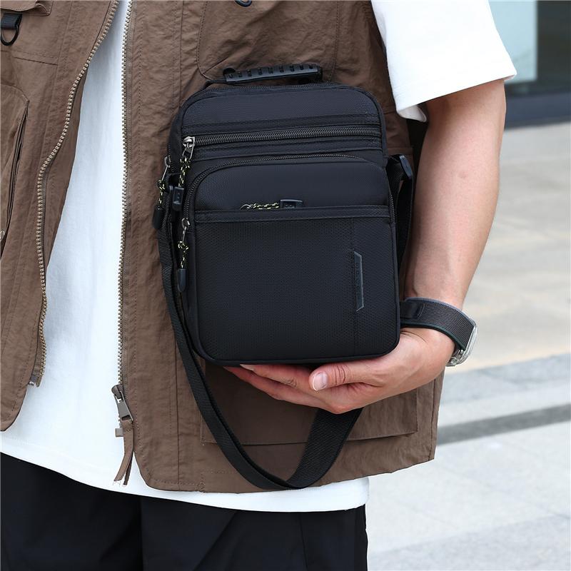 Men's Traveling Shoulder Bag Fashion Casual Patchwork Handbag High Quality Oxford Cloth Waterproof Multifunctional Crossbody Bag