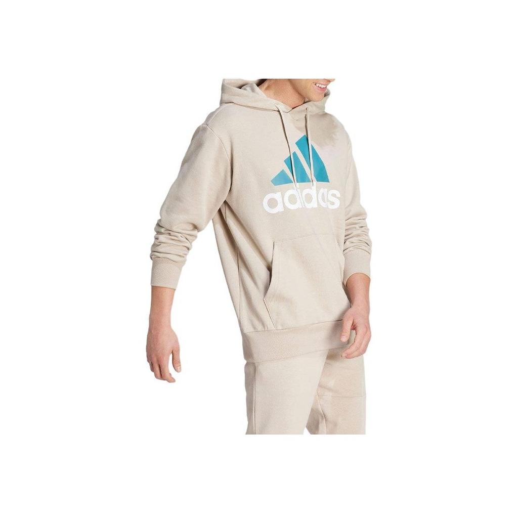 Adidas Alphabet Logo Print Long Sleeve Hoodie Men Tops Beige IJ8584
