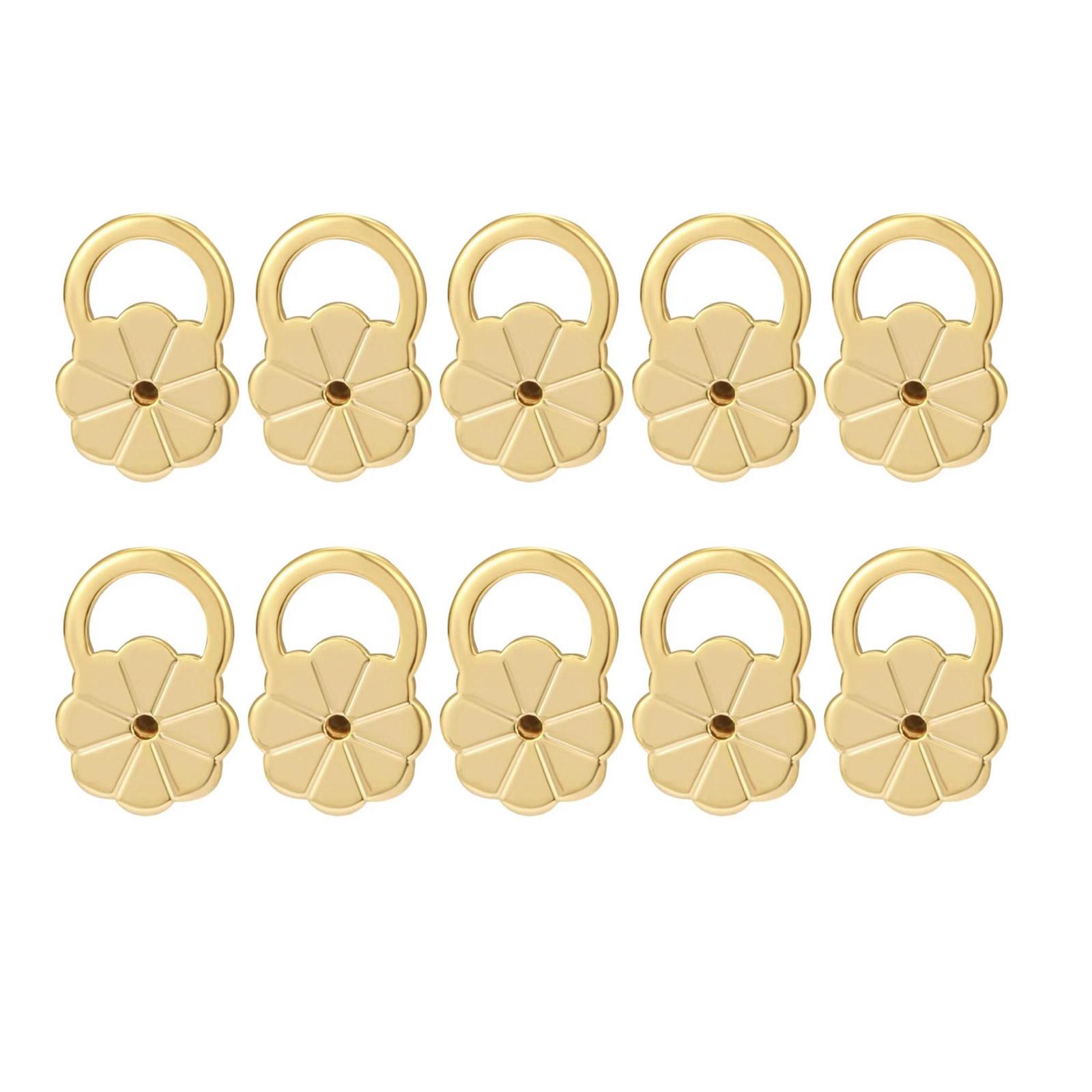 

10 шт. Поддержки для подъема серег Гипоаллергенные Подъемники мочек ушей Регулируемые Удобные Задники для серег для Женских Украшений золотой