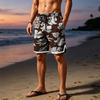 Men Mesh Breathable Casual Sports Shorts with Elastic Waistband and Drawstring Beach Style Printed Design for Summer Activities