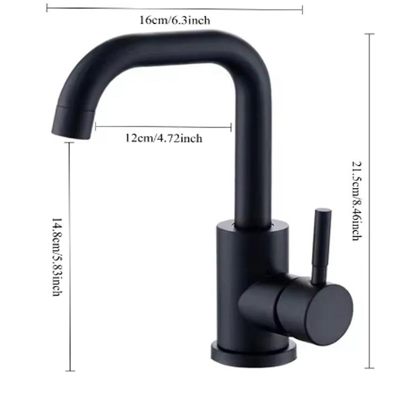 Black Nickel Bathroom Basin Stainless Faucet Steel Hot Cold Wash Mixer Crane Tap 360 Rotation Sink Faucets Single Handle