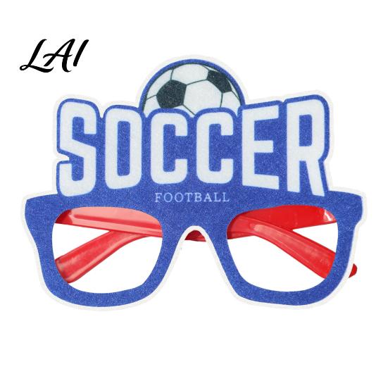 Football Shape Glasses Glasses Soccer Themed Decorative Lightweight Paper Frame Colorful Party
