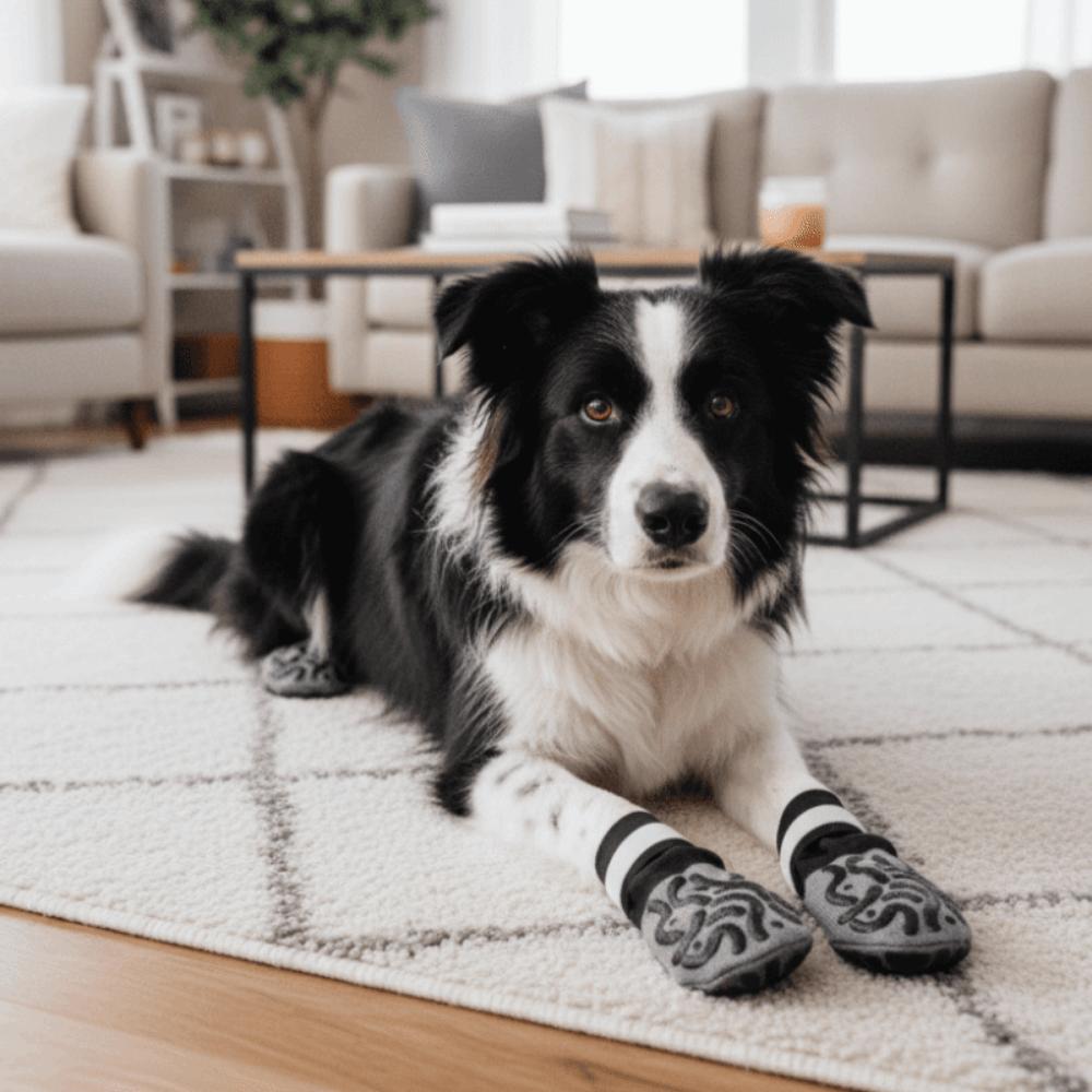 4pcs/set Adjustable Anti-Slip Dog Socks Anti-Scratch Dog Shoes Soft Dog Boots  Floor Protection
