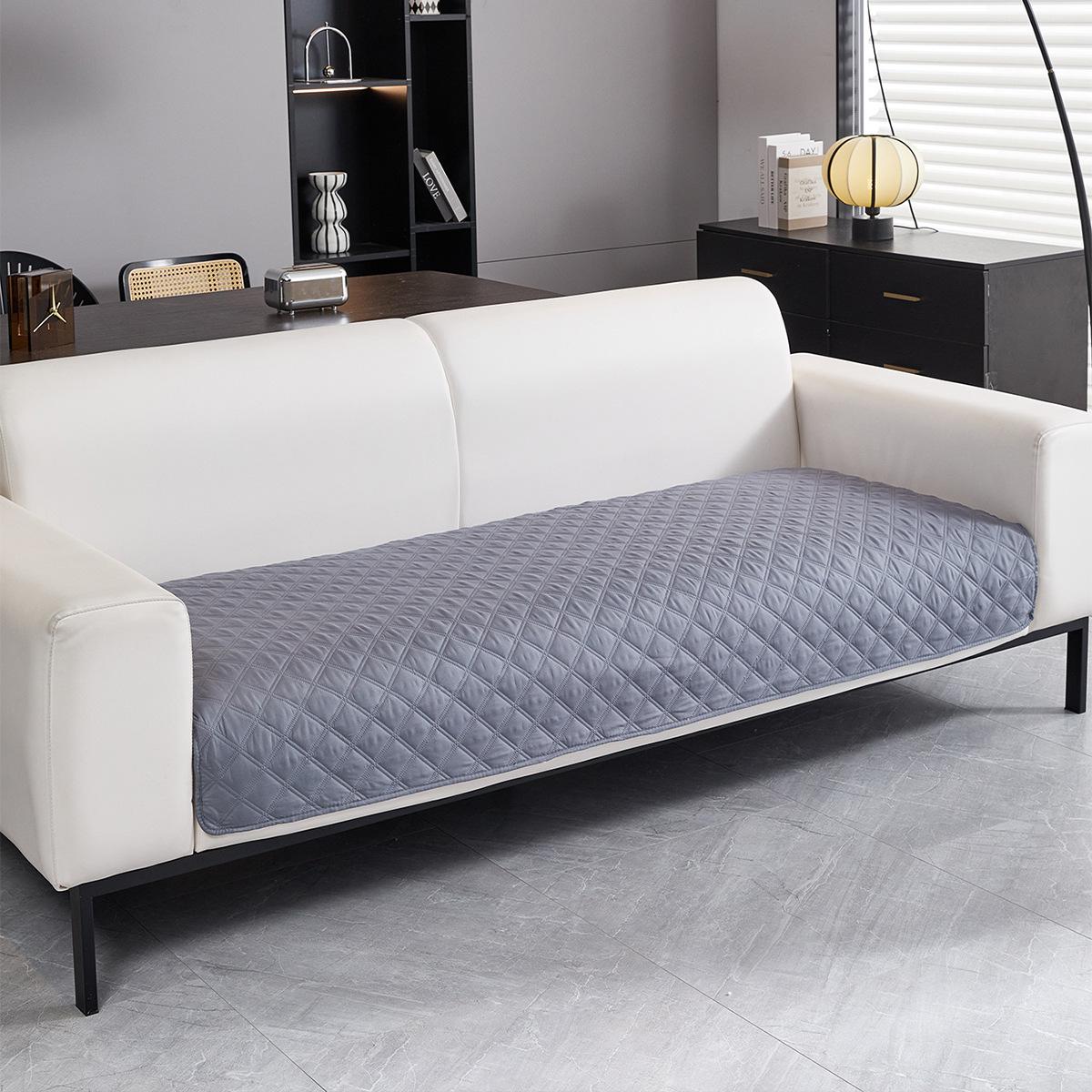 

Polished plaid waterproof sofa cushion, anti-cat scratch and non-slip pet sofa seat cushion, Europe and America 77*178cm темно-сірий