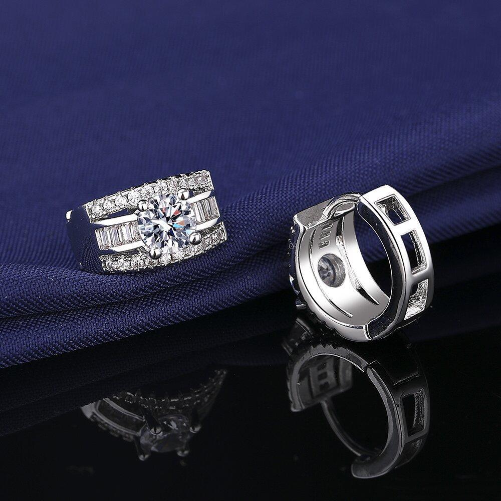 Wind Geometrie Mode Luxus 5A Zirkon Imitation Moissanit Ohrringe Einfache Ohrringe Ohrschmuck Damen