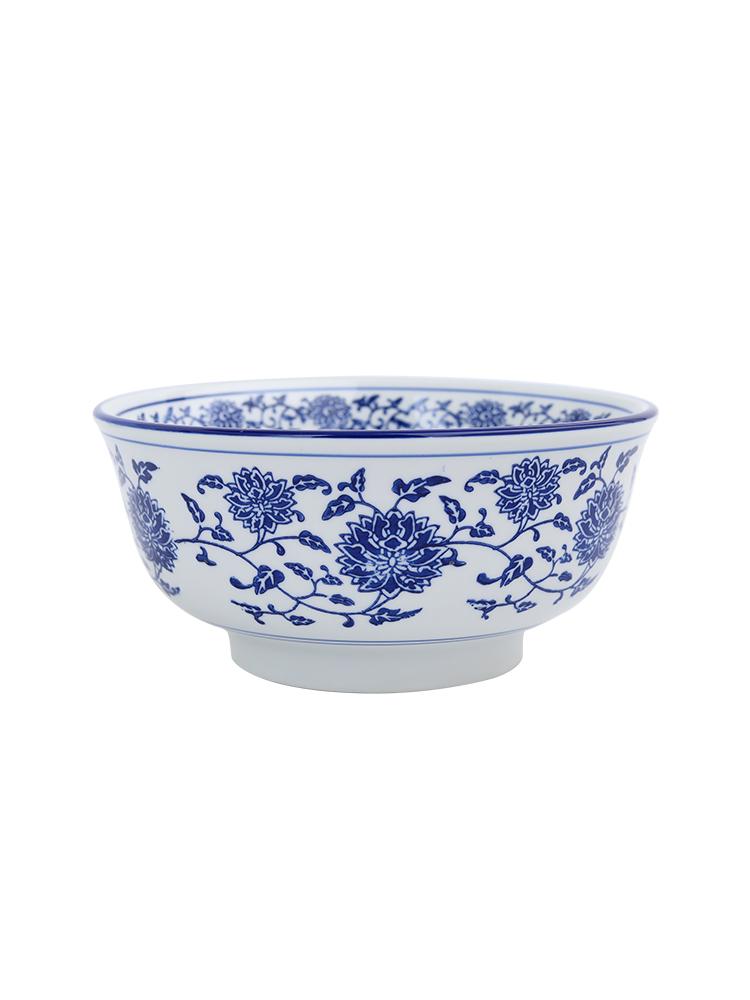 Seven-Inch Blue and White Chinese Porcelain Noodle Bowl - Anti-Scalding, Thickened Ceramic for Beef or Cold Noodles