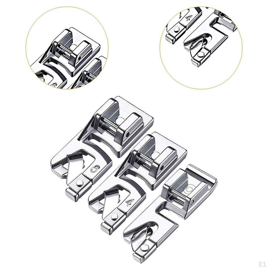 6 Pieces 3mm 4mm and 6mm Metal Sewing Machine Presser Kit, Supplies