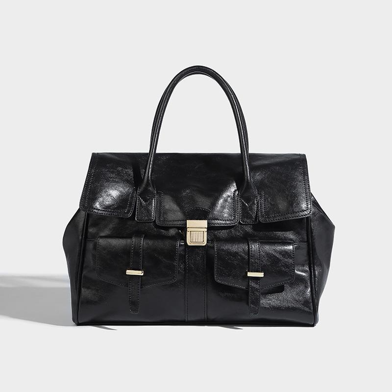 

High value large capacity tote casual versatile portable document niche design commuter shoulder bag чорний