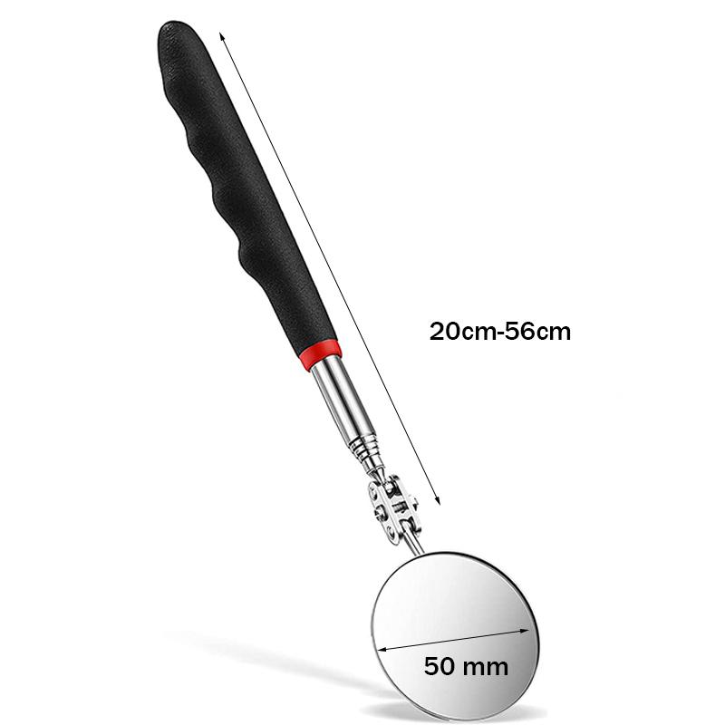 50mm Portable Car Telescopic Detection Lens Inspection Mirror Angle Observation Round Reflector Mirror 360Repair Inspection Tool