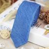 Adjustable Jean Fabric Tie Narrow Retro Cravat Simple Denim Men Necktie  Business
