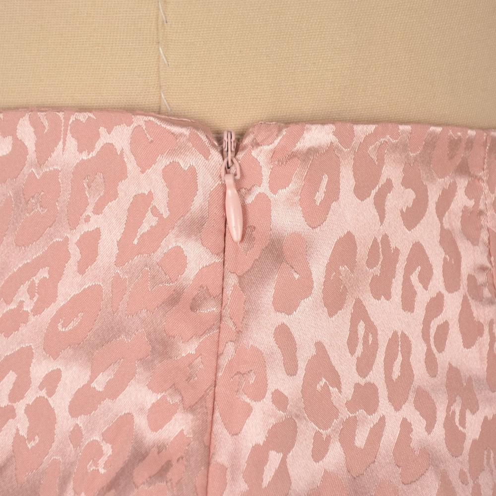 IHUASU ქალთა საზაფხულო ლეოპარდის პრინტით მაღალი წელის გაყოფილი ქვედაკაბა სექსუალური ჟაკარდის ატლასის ელვაშესაკრავი ნახევარტანის ქვედაკაბა