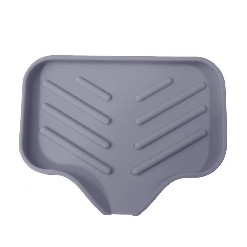 Silicone Faucet Mat Kitchen Sink Tray Soap Dispenser Sponge Drain Pad Splash Drying Countertop Storage