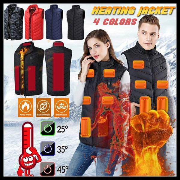 Buy Upgrade Best Quality USB Heated Vest Men Winter Waterproof Electrical Heated Sleevless