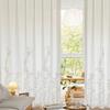 Trendy Embroidered Voile Curtains for Bedroom Living Room Windows Floral Sheer Drapes Country Style