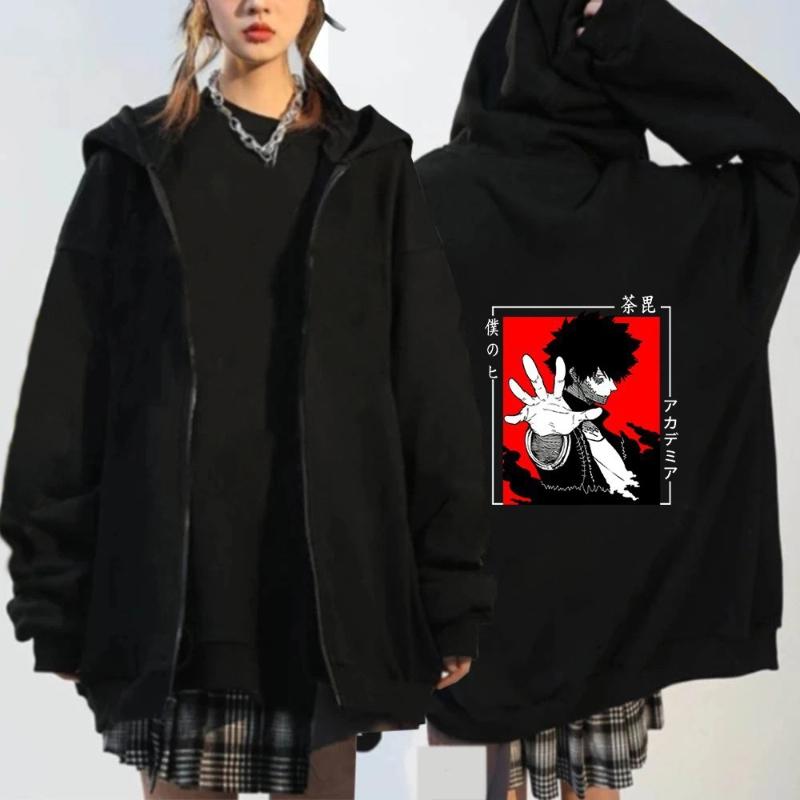 Móda Japonské Anime Grafický Potisk Ležérní Harajuku Zipová Mikina s Kapucí Podzim Zima Pánská Dámská Streetwear Y2K Fleecový Kabát