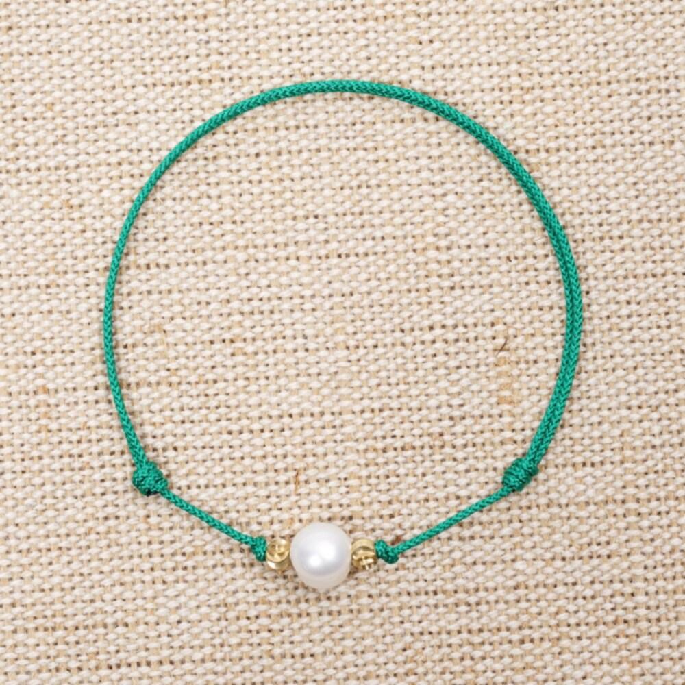 [Jbans Classic] Gold-Cut Brass Pearl Point String Knot Bracelet (C2201-Ac849_Gn)