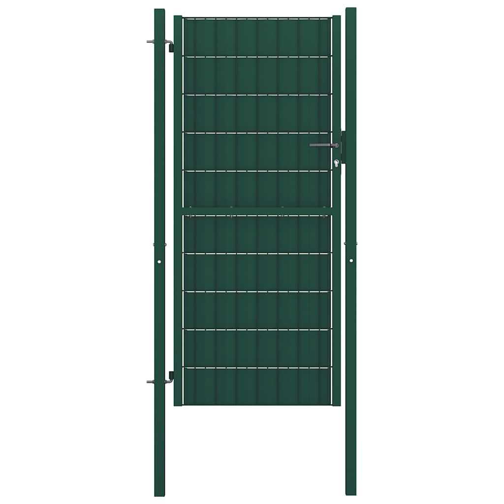 Vidaxl Garden Gate, PVC and Steel, 100 X 164 Cm, Green