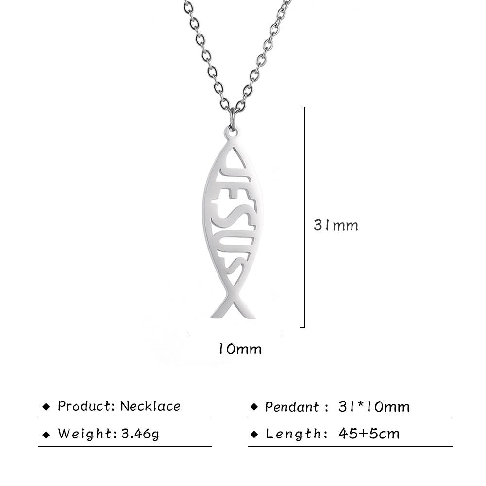 

Cazador Christian Jesus Fish Pendant Necklaces for Women Men Hollow Stainless Steel Choker Jewelry Birthday Mother Gifts 2026