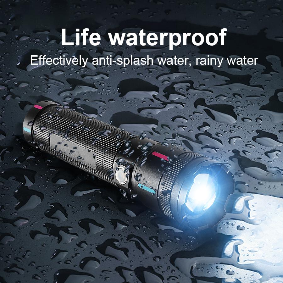 Super Bright LED Flashlight High Power Type-c Rechargeable Torch Light Long Range Flashlight Camping Fishing Lamp