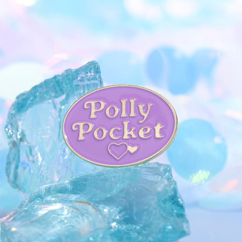 Cartoon Pink Sweet Geometric Star Shell Brooch Stylish Alloy Letter Badge Accessory