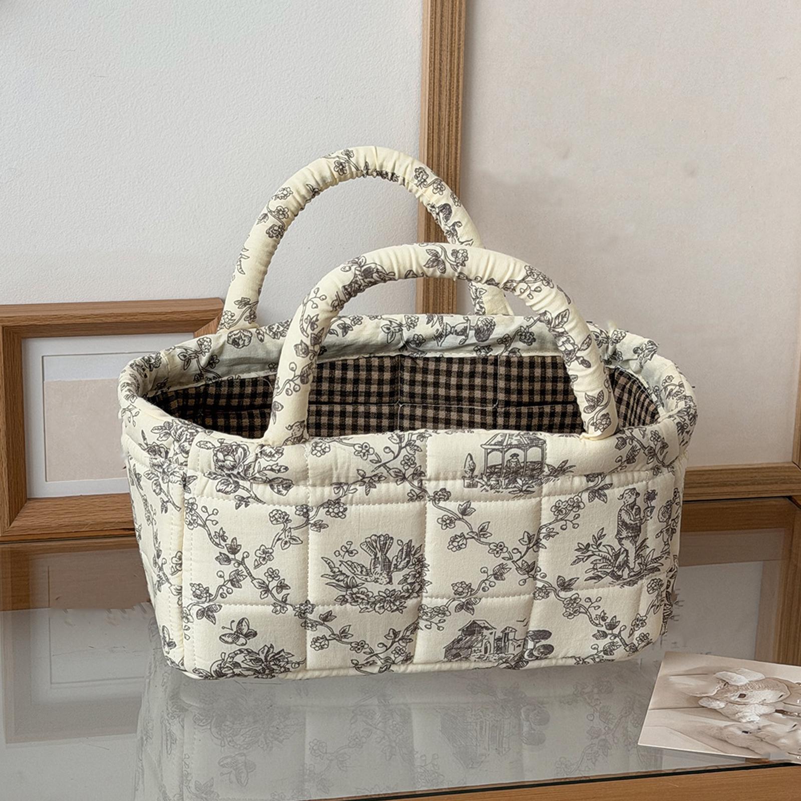 

Boho Fabric Clothes Storage Bucket Collapsible Quilted Storage Hamper Large Capacity Lightweight for Bathroom Bedroom Nursery