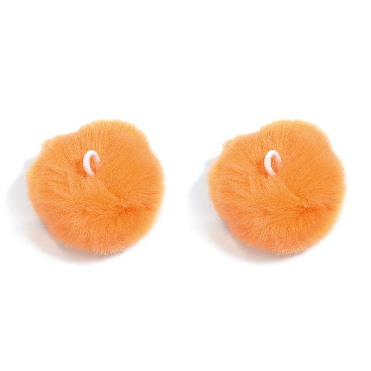 

2pcs/lot 6cm Mink Fur Ball Pendants Colorful Fur Pom Poms Ball Charms DIY Keychain Hairpin Earrings Jewelry Crafts Accessories оранжевый