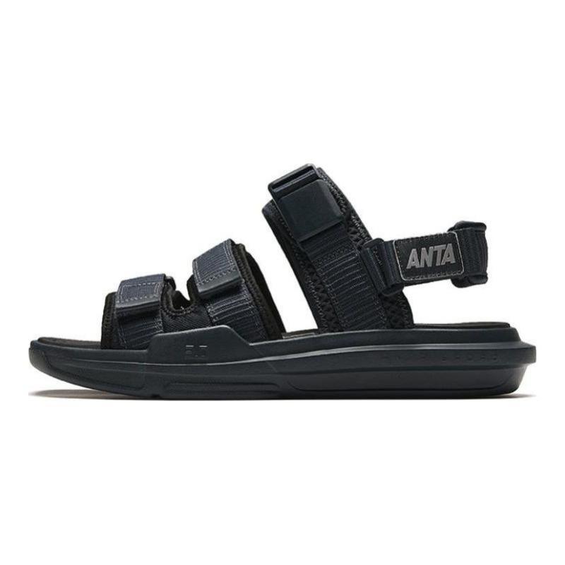 Anta Men Badao Comfort Versatile Beach Sandals Black 112438502-3 42.5