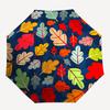 1pc Autumn Leaves Automatic Open 8-Rib Windproof Umbrella, Travel & Commuting, Suitable for All Seasons