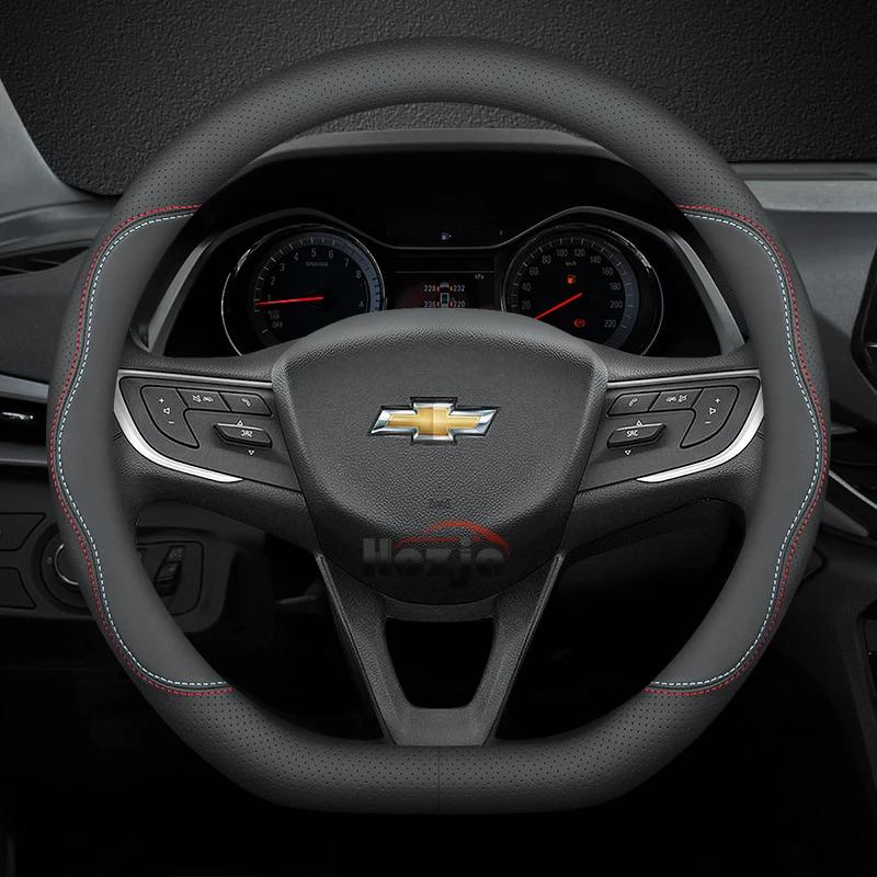 Leather Car Steering Wheel Cover for Chevrolet Chevy Malibu Spark Tracker Cruze Sonic Camaro Equinox Volt Seeker Accessories