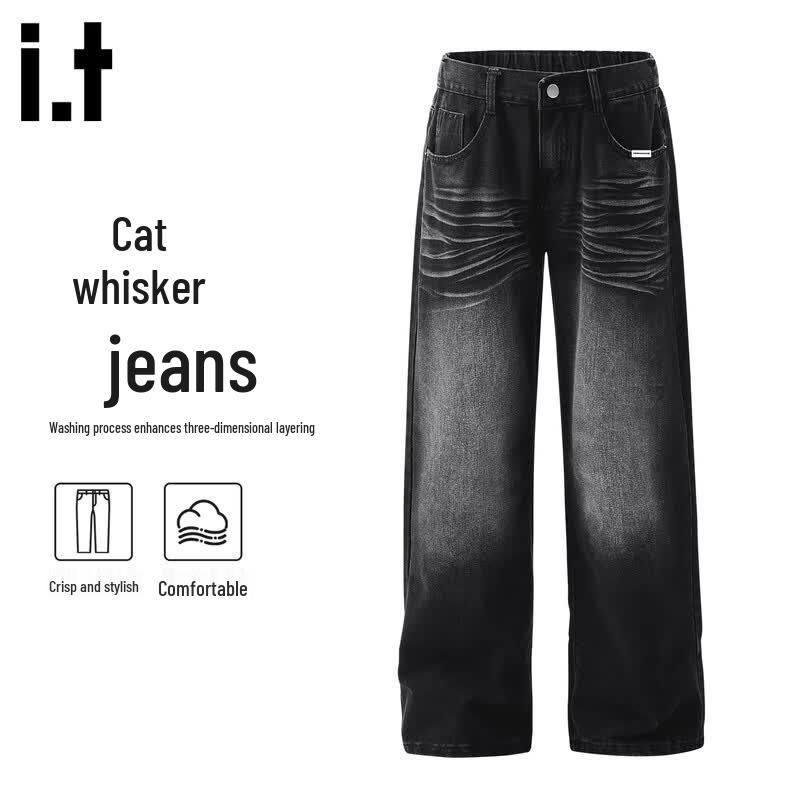 Fingercroxx Men s 2026 Summer Loose Straight Jeans L