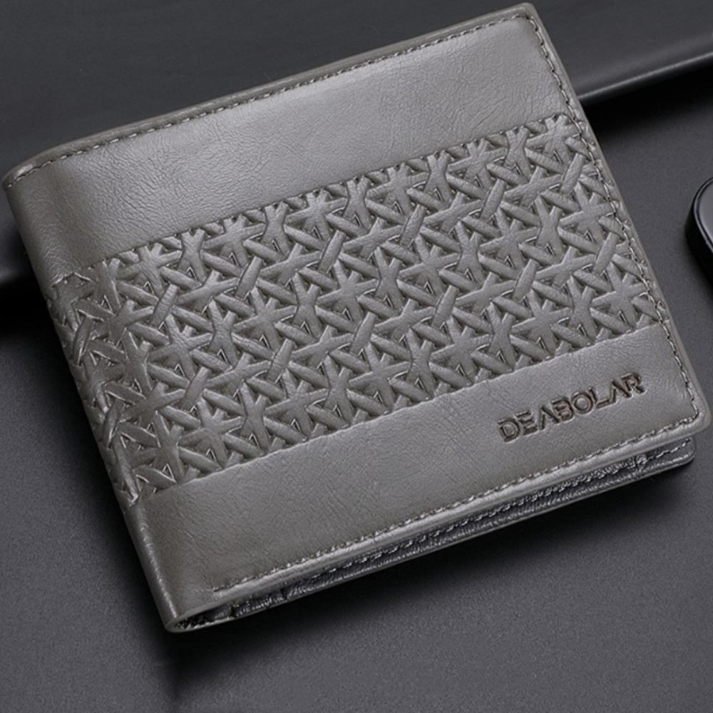 Новый Тисненый Мужской Кошелек Мягкий Вместительный Держатель для Кредитных Карт Мультикартный Короткий Кошелек для Монет из ПУ Кожи