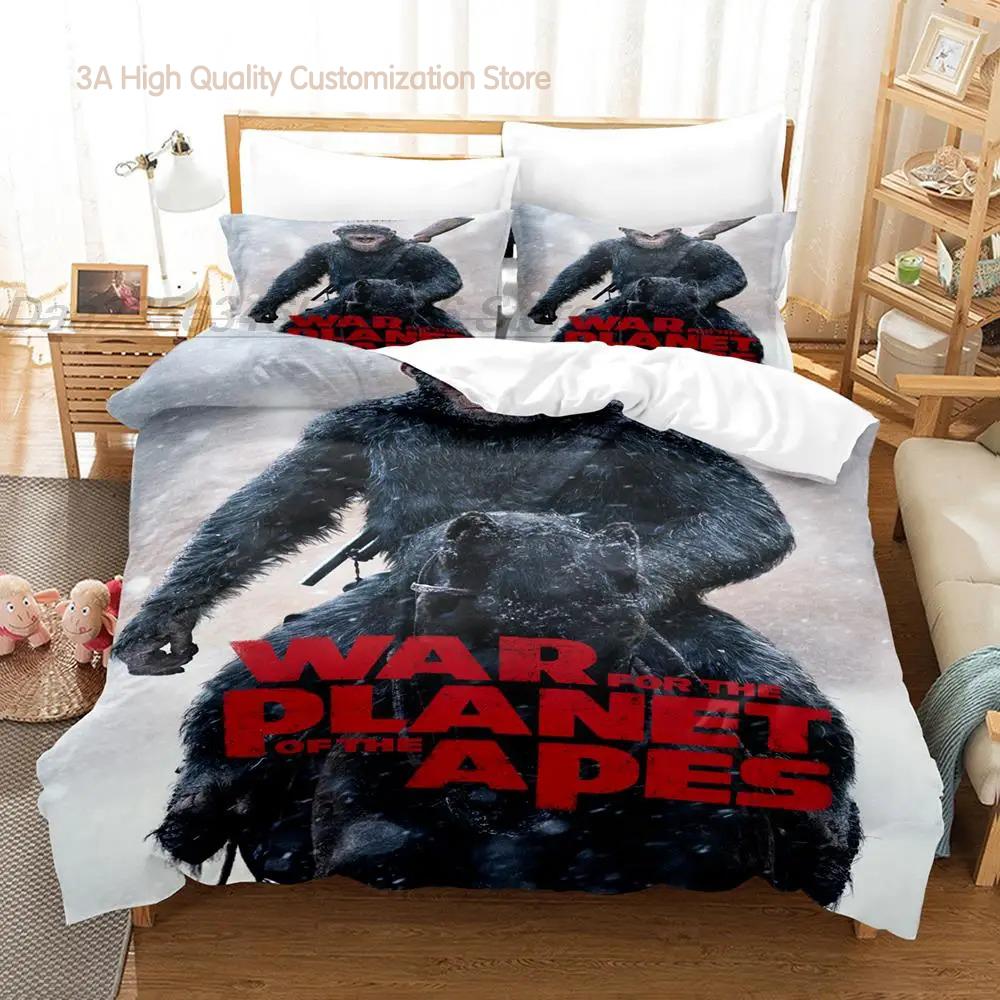 

Comforter Planet Of The Apes Bedding Set Single Twin Full Queen King Size Bed Set Aldult Boy Bedroom 3D Print Bed Comforter (quilt)-EU Single(135*200cm)3pcs