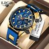 LIGE Fashion Men Watches Top Brand Luxury Silicone Sport Watch Men Quartz Date Clock Waterproof Wristwatch Chronograph Clock