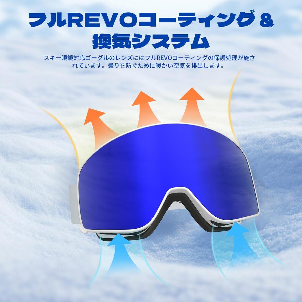 VCOROS Ski and Snowboard Goggles with Dual-Layer Magnetic Lenses, Windproof, Snowproof, and Fog-Resistant, OTG, Wide Field of View, Detachable Lenses,