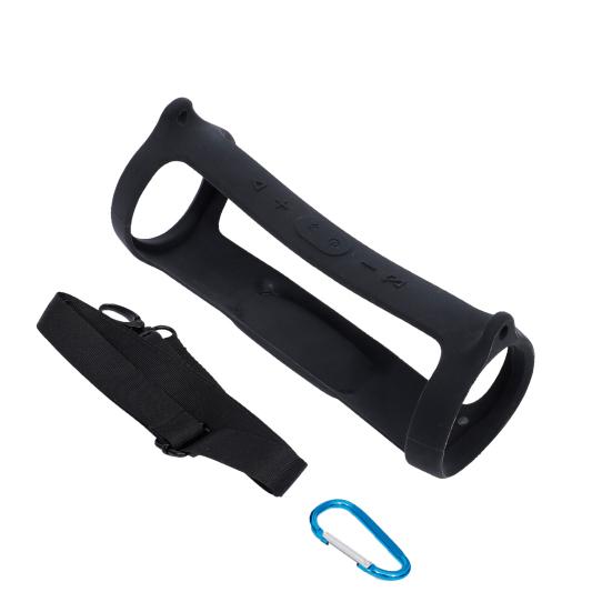 3Stk/Set Tragbare Drahtlose Silikon-Schutzhülle Bluetooth-kompatible Lautsprecherhülle mit Tragegurt Karabiner