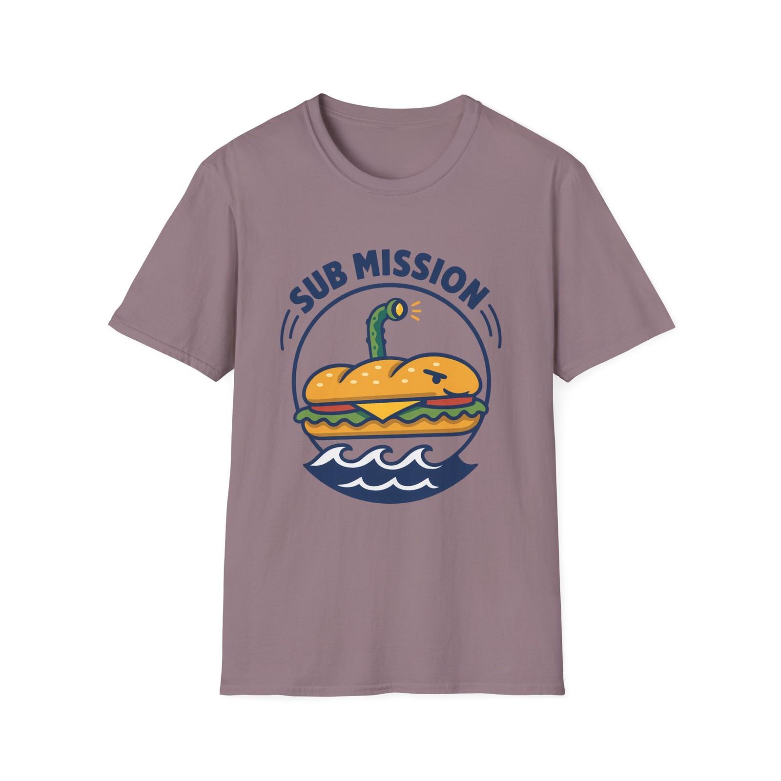 Unisex Softstyle T-Shirt Mens Womens Tees Top Cartoon Submarine Sandwich Pickle Waves Fun Tee 2XL