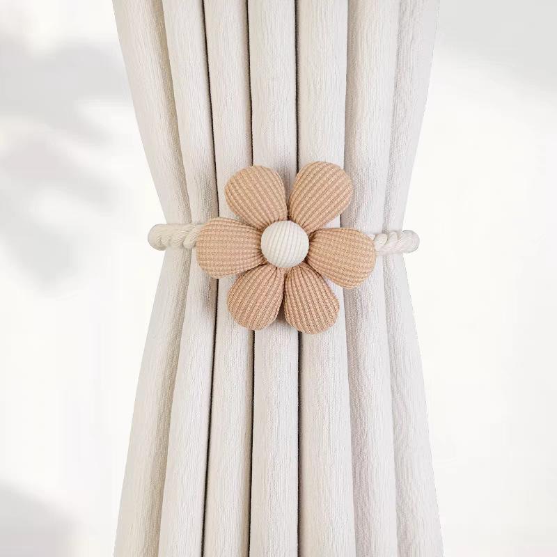 4/10 Pezzi Fascette per Tende Girasole Fermacappelli per Tende Margherita Tre Fiori Fiori Carini Fascette Decorative per Camera da Letto Tende