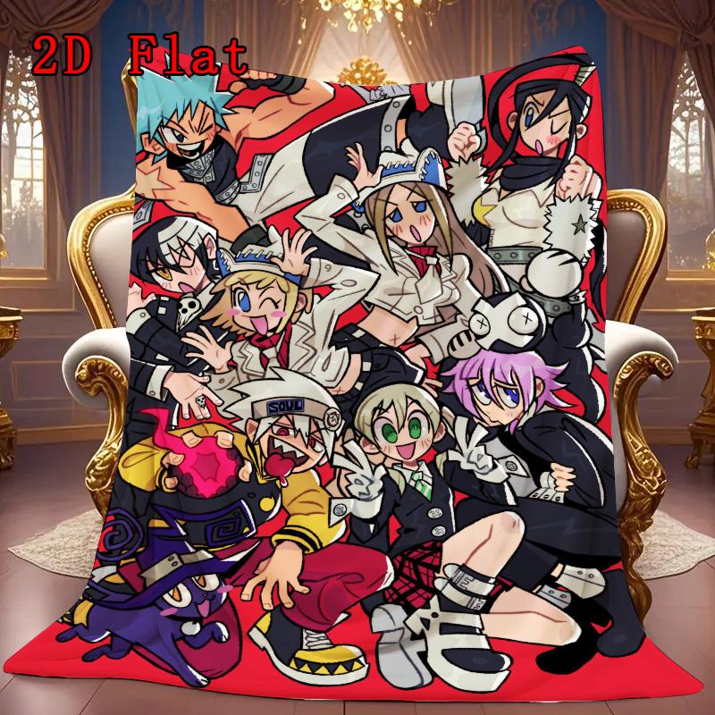 Soul Eater 2D Flat Pattern Flannel Blanket High quality All Seasons Warmth and Comfort Perfect for Christmas Gifts.NMT0928442