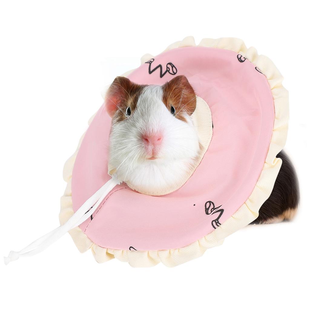 Small Pet Elizabeth Collar Protective Circle Nursing Ring for Guinea Pig Rabbit Sugar Glider Pink L Size