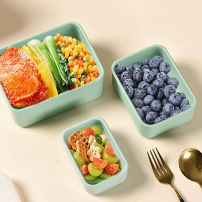 Food Grade Silicone Lunch Box with Lid 250/500/1000ML Food Storage Container Heat Resistant Leak Proof Microwave Oven Lunch Box