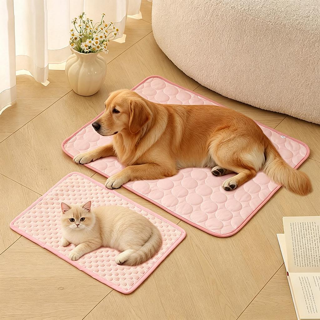 Pet Cooling Mat Dog Bed Summer Breathable Cooling Pad for Dogs Cats Ice Silk Fabric Cooling Mat for Pets Indoor Outdoor Use
