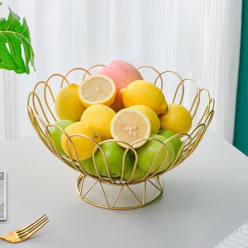 Qinkai Golden Wreath Wrought Iron Fruit Basket