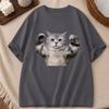 Fitness Cat Funny Meme Unisex Casual Loose O Neck Summer Short Sleeve Unisex And Unisex TShirt