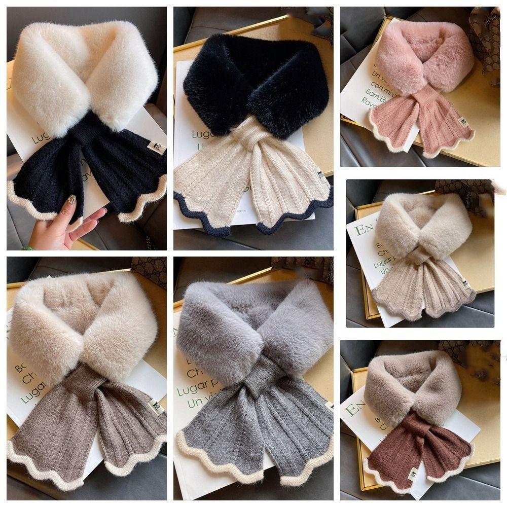 Knitted Scarf Plush Scarf Cashmere Shawl Warm Knitted Scarf Thicken Winter Cashmere Scarves  Women