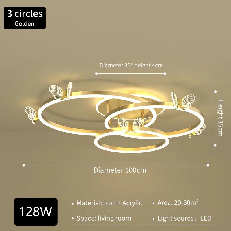 Nordic Creative Butterfly Ring LED Pendant Dimmable Dining Room Children's Bedroom Modern Home Decoration Lighting Fixtures