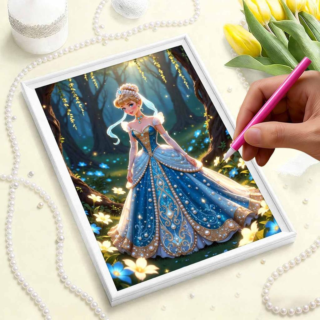 The Disney Cinderella Healing Natural Atmosphere The Pearl embedded Jigsaw Puzzle Handcrafted Decoration Gift Can Be Used As A Home Decoration Item