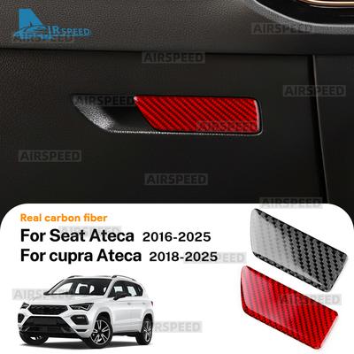 Echter Weicher Kohlefaseraufkleber Für SEAT Ateca 5F 2016-2025 Für Cupra Ateca 5F 2018-2025 LHD RHD Auto Beifahrer Ablagefach Zierleiste
