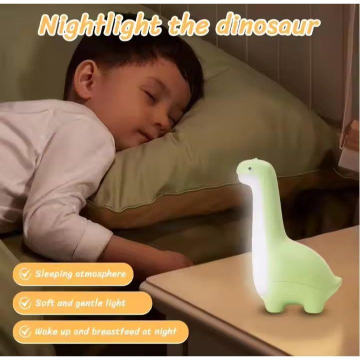Nachtlicht aus Kunststoff für Kinder, Wiederaufladbare LED-Bettlampe mit Touch-Steuerung, Dimmbares Nachtlicht