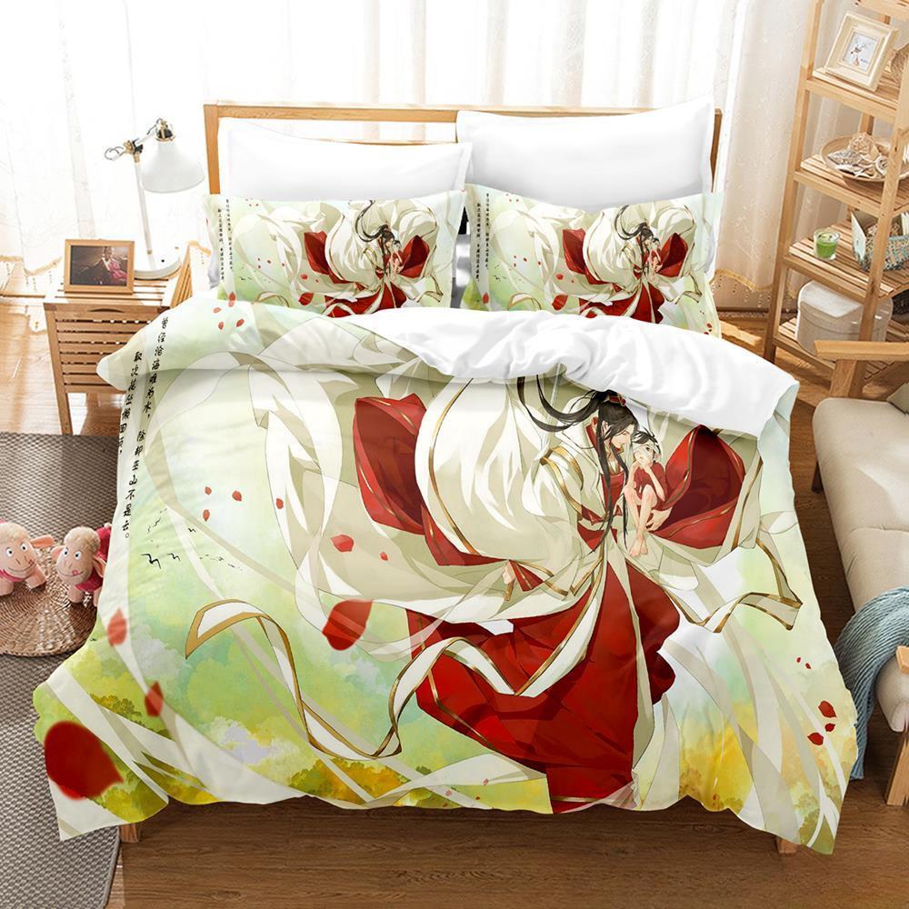 3d Print Heaven Official's Blessing Tian Guan Ci Fu Bedding Set Cartoon Anime Three-piece Set Adult Kid Bedroom Duvet Cover Sets
