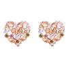 European and American Luxury Colorful Rhinestone Flower Stud Earrings for Women